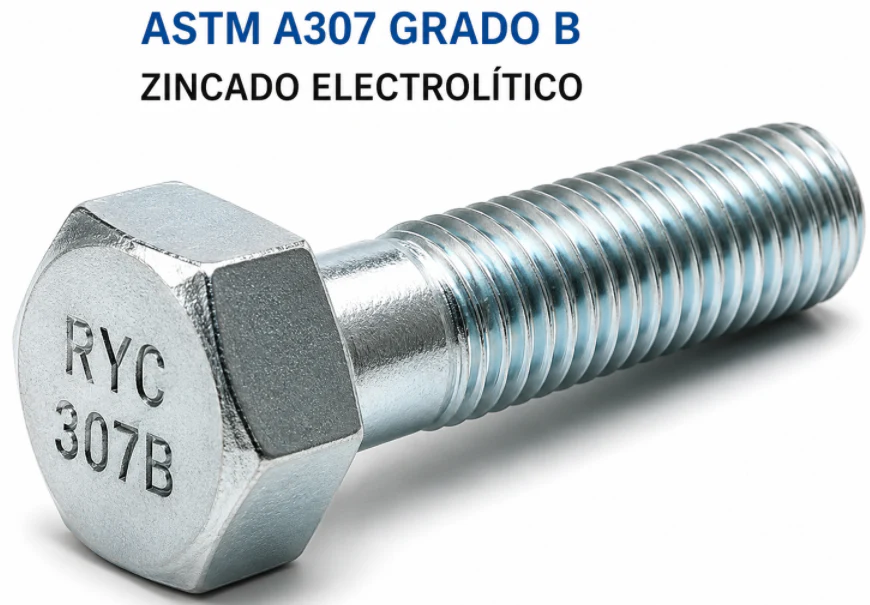 ASTM A307 Grade B bolt with electroplated zinc