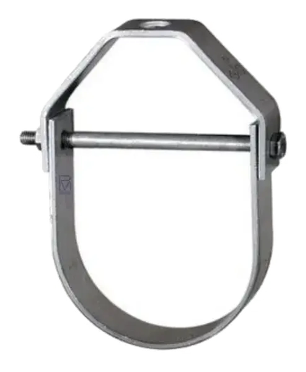 Metal clevis clamp for adjustable pipe suspension
