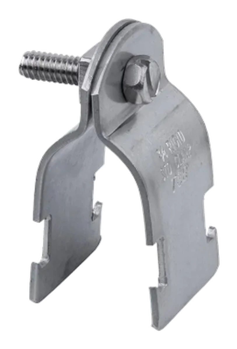 Metal clamp for strut channel