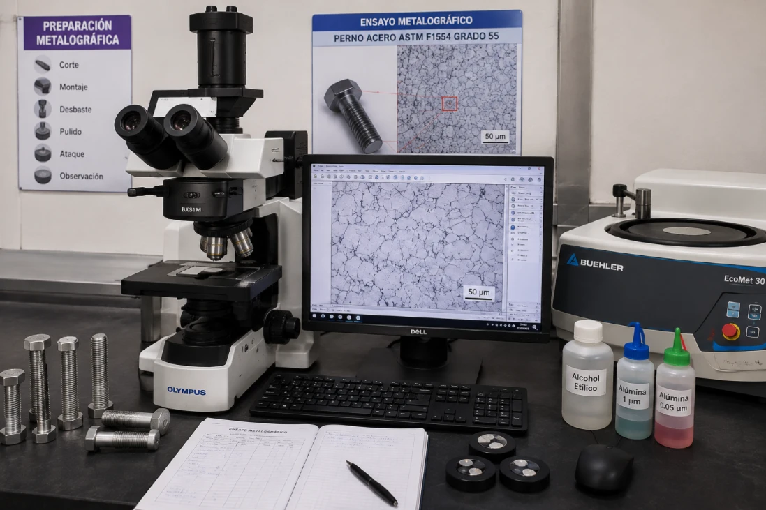 Metallographic analysis in the materials testing laboratory