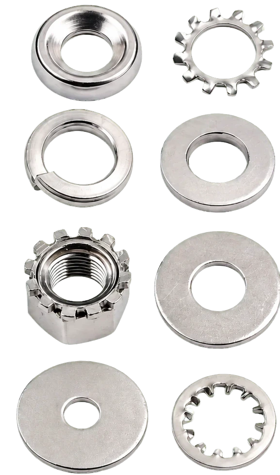 Arandelas planas, elásticas y de seguridad de acero inoxidable